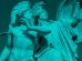 Statue of the Greek goddess Athena shielding a Greek soldier.